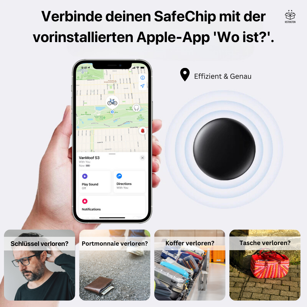 SafeChip - Bluetooth GPS mit Schlüsselanhänger